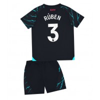 Manchester City Ruben Dias #3 Tredjeställ Barn 2023-24 Korta ärmar (+ Korta byxor)